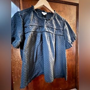 JCrew Point Sur Black Cotton Top - L